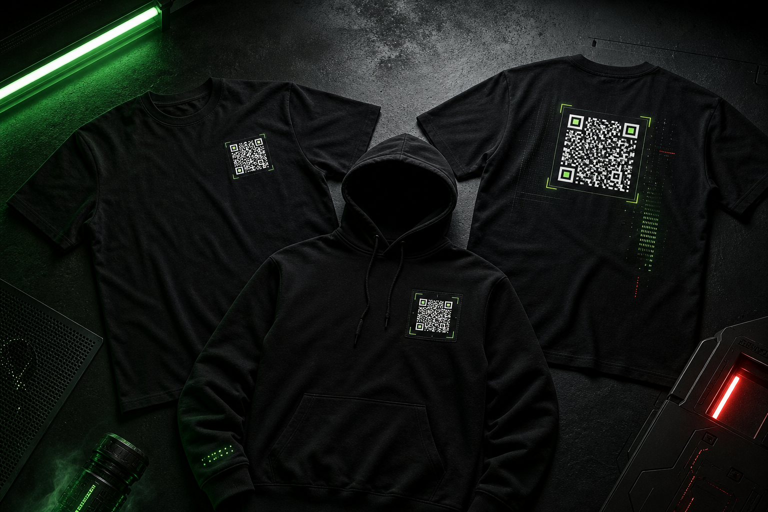 Infected Wear apparel with code graphics